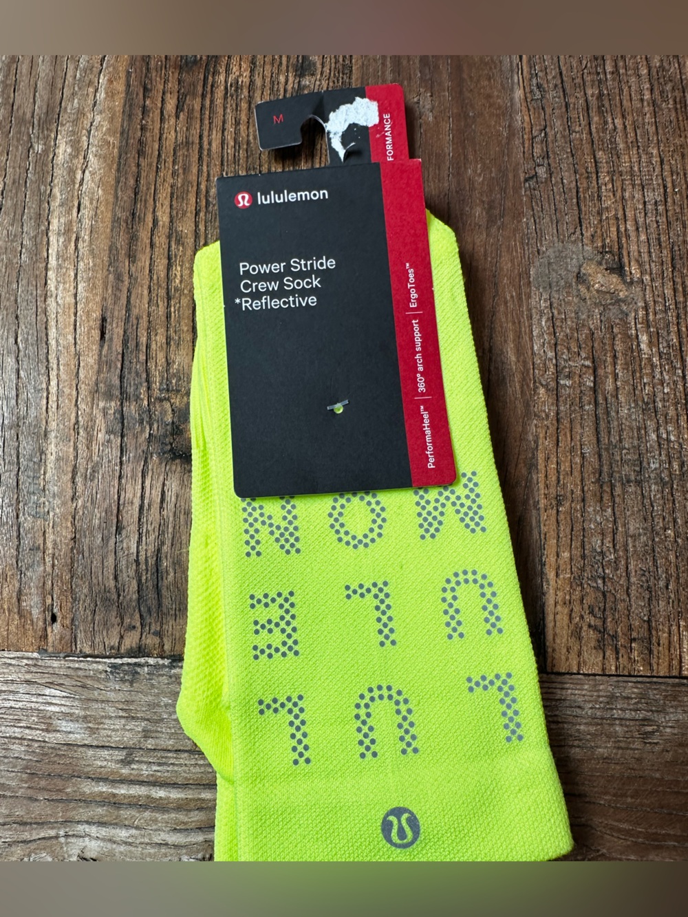 lululemon athletica Power Stride Reflective Crew Socks - Neon Yellow